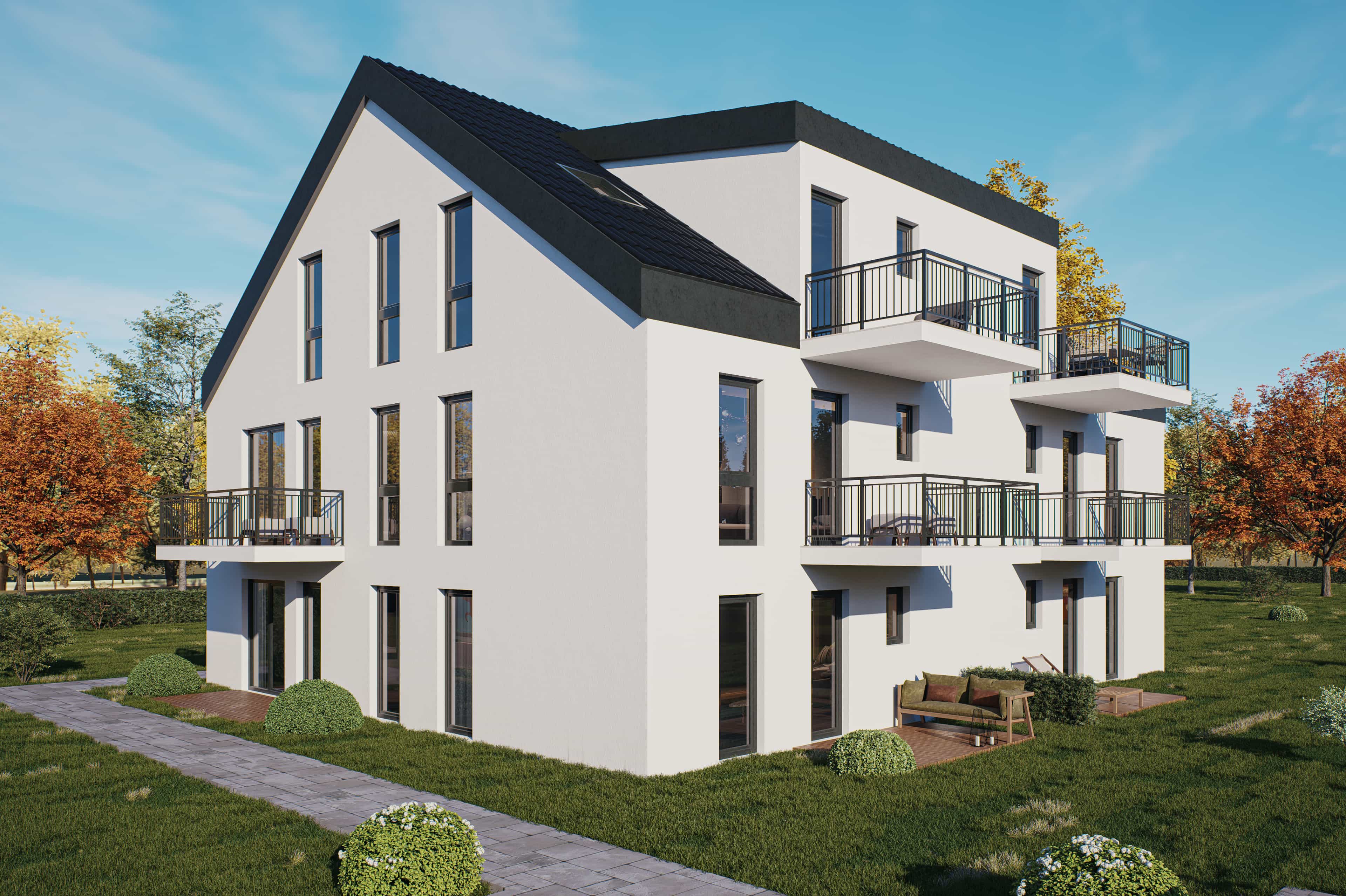 Neubau-Investment Ingolstadt – QNG zertifizierte Fassade Szene 1